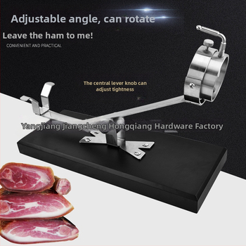 Ispaniško medžio masyvo dažai, kumpio stovas, visi nerūdijančio plieno 304 priedai, gali būti reguliuojami keliais kampais