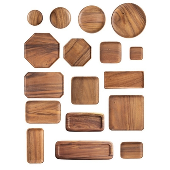 Akacijos medinis padėklas, buitinis medinis arbatos rinkinys, laikymo lėkštė, restorano desertų užkandžių padėklas, viršutinė lėkštė, medžio masyvo vakarienės lėkštė