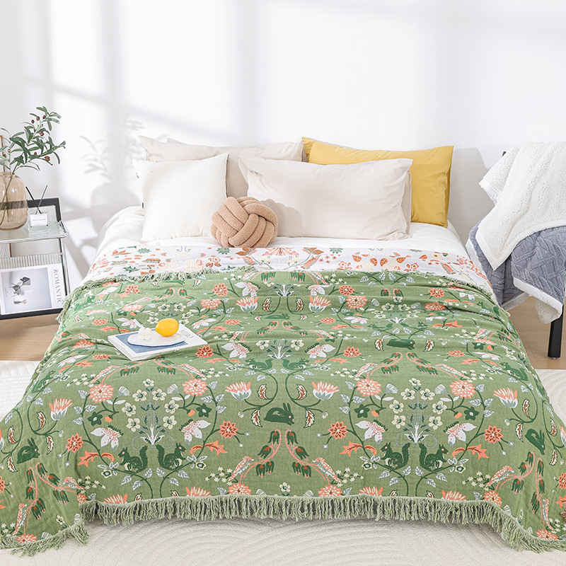 2024 m. nauja medvilninės marlės rankšluosčių antklodė, studentų sofa, biuro nakvynės antklodė, vasarinė vėsi antklodė, oro kondicionieriaus antklodė