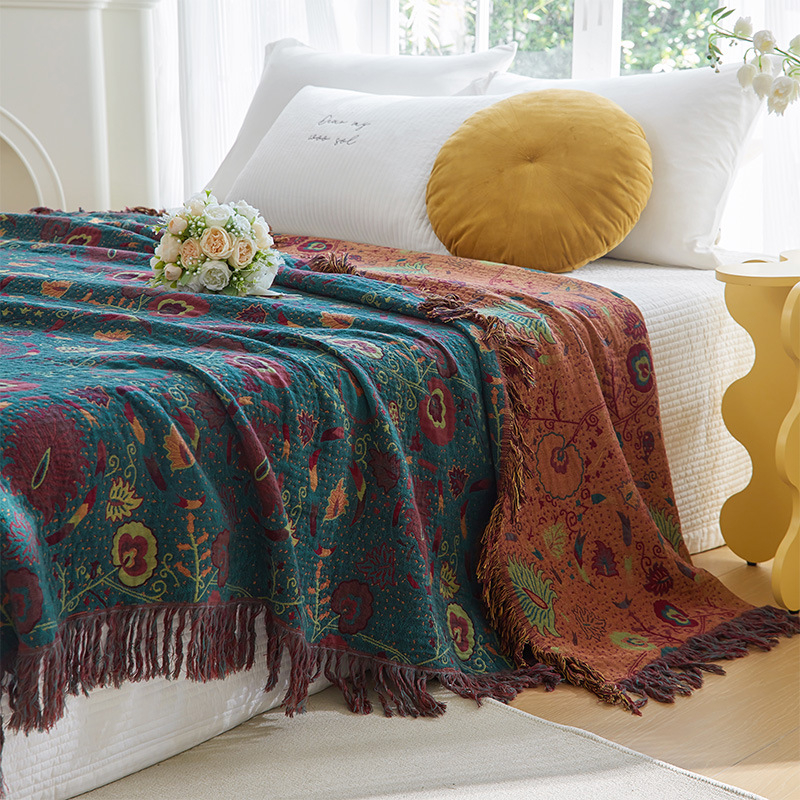 Medvilninis marlės daugiasluoksnis rankšluostis, skalbiamas skalbimo mašinoje, vasarinė sofa, biuro snaudulių užvalkalas, oro kondicionieriaus užvalkalas, buitinis sofos rankšluostis