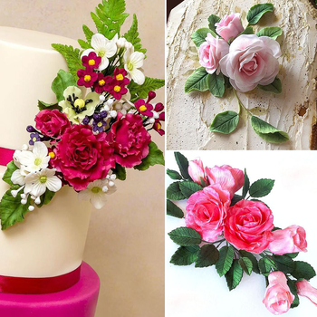 SK Yin korona szimuláció virág rózsa levél minta hajtogatott cukor torta szilikon forma otthoni sütőkészülék