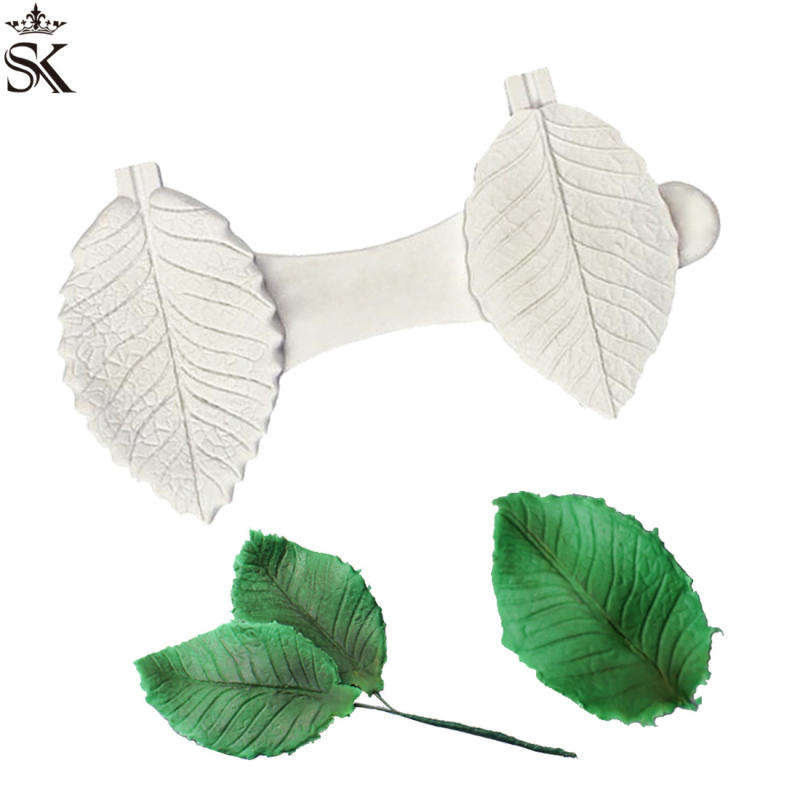 SK Yin korona szimuláció virág rózsa levél minta hajtogatott cukor torta szilikon forma otthoni sütőkészülék