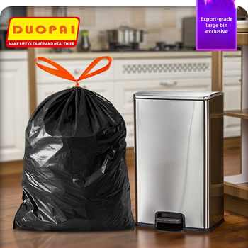 Μεγάλη μαύρη σακούλα απορριμμάτων, παχύρρευστη, κουζίνα ξενοδοχείου, σαλόνι, εμπορική, μεγάλη σακούλα απορριμμάτων με κορδόνι για την απόρριψη κουζίνας