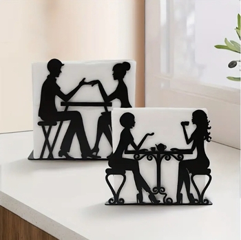 Moodne kodune loominguline salvrätikuhoidja köögis rauast hoiuriiul Lääne restorani kohviku vertikaalne salvrätikuhoidja