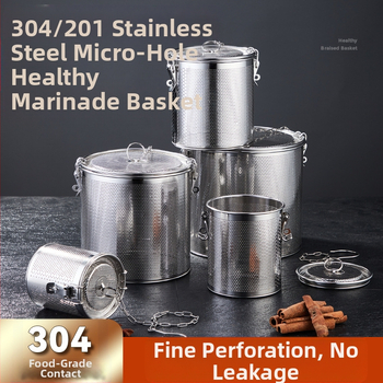 Nerūdijančio plieno sūrymo krepšelis, tankus sūrymo krepšelis, perforavimo šlako krepšelis, žuvies sriubos sriuba, prieskonių kamuoliukas, prieskonių krepšelis