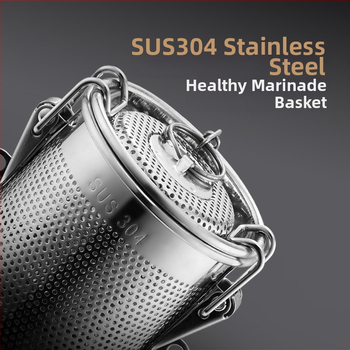 Nerūdijančio plieno sūrymo krepšelis, tankus sūrymo krepšelis, perforavimo šlako krepšelis, žuvies sriubos sriuba, prieskonių kamuoliukas, prieskonių krepšelis