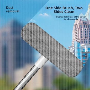 Aknaekraani harja puhastusvahend majapidamiseks, lahtivõtmatu ja pesemata kahepoolne pikk kaks-ühes aknaekraani puhastusvahend