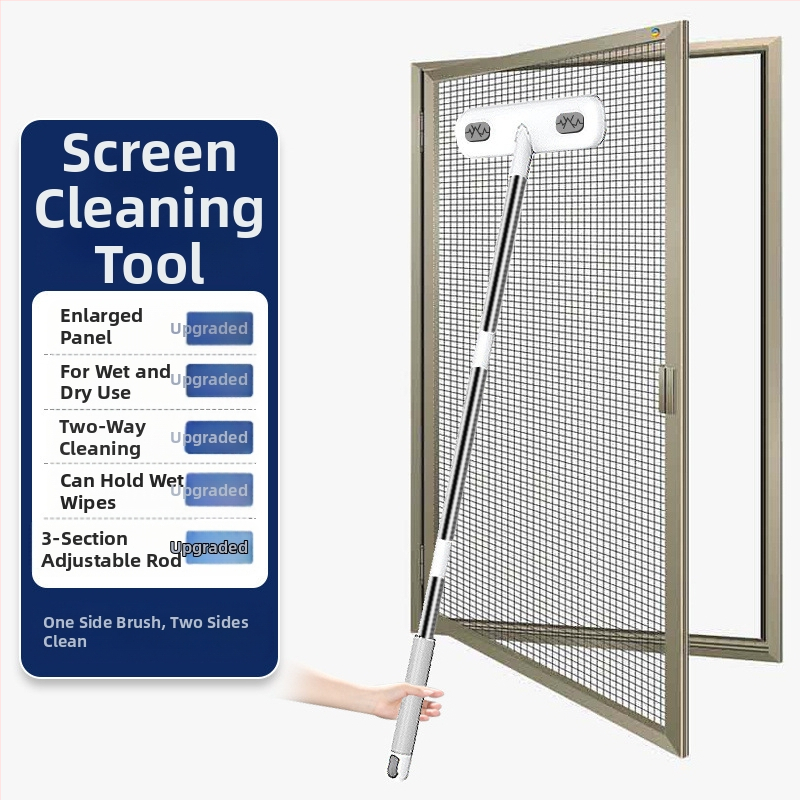 Aknaekraani harja puhastusvahend majapidamiseks, lahtivõtmatu ja pesemata kahepoolne pikk kaks-ühes aknaekraani puhastusvahend