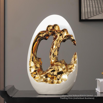 Paprastas modernus šviesus prabangus auksinis kiaušinis sidabrinis kiaušinių dekoravimo papuošalai svetainės įėjimo vyno televizoriaus spintelės biuro dovana
