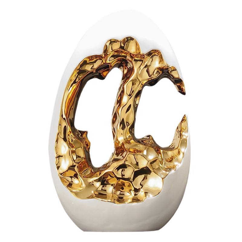 Paprastas modernus šviesus prabangus auksinis kiaušinis sidabrinis kiaušinių dekoravimo papuošalai svetainės įėjimo vyno televizoriaus spintelės biuro dovana