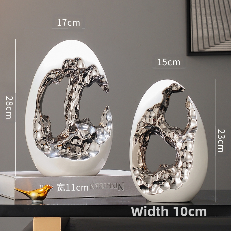 Paprastas modernus šviesus prabangus auksinis kiaušinis sidabrinis kiaušinių dekoravimo papuošalai svetainės įėjimo vyno televizoriaus spintelės biuro dovana