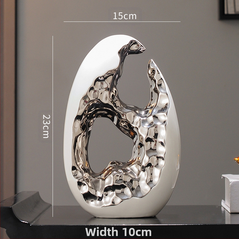 Paprastas modernus šviesus prabangus auksinis kiaušinis sidabrinis kiaušinių dekoravimo papuošalai svetainės įėjimo vyno televizoriaus spintelės biuro dovana