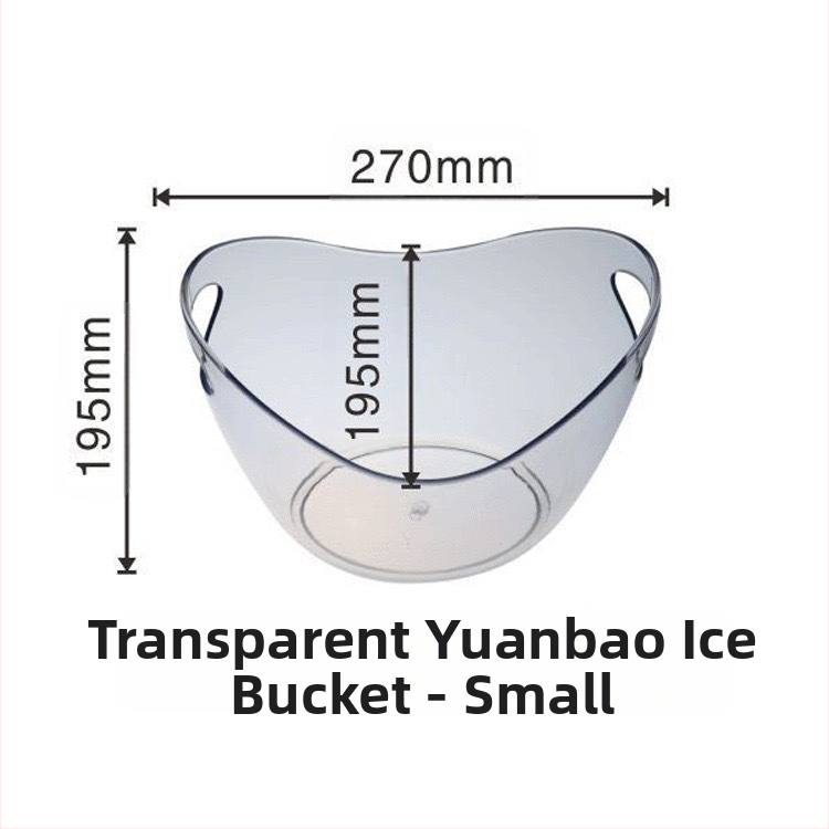 „Yuanbao“ ledo kibiras komerciniam KTV baro reikmenims šampano vyno kibiras ledo kibiras alaus ledo kibiras skaidrus plastikinis ledo kibiras