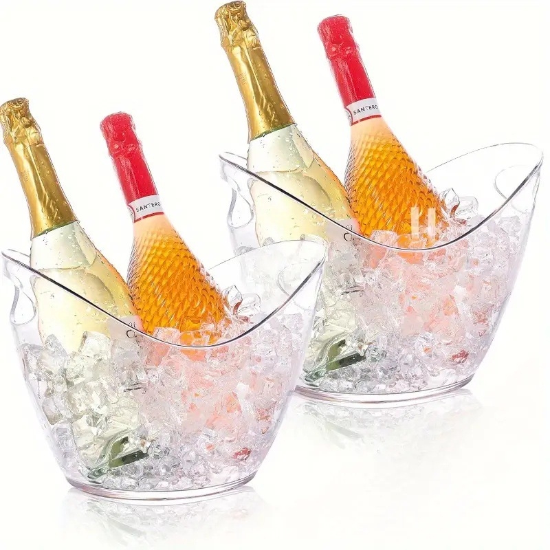 „Yuanbao“ ledo kibiras komerciniam KTV baro reikmenims šampano vyno kibiras ledo kibiras alaus ledo kibiras skaidrus plastikinis ledo kibiras