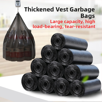 Vreća za smeće u stilu prsluka, ulična štand, zadebljana vreća za smeće, kućna kuhinja, crna, ekološki prihvatljiva, velika vreća za smeće na veliko