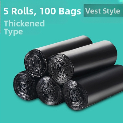 Vreća za smeće u stilu prsluka, ulična štand, zadebljana vreća za smeće, kućna kuhinja, crna, ekološki prihvatljiva, velika vreća za smeće na veliko