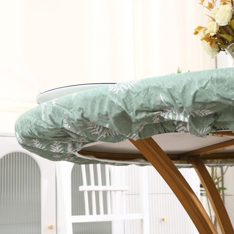 PVC-flanellist aluskummist lauakate Põhjamaade stiilis trükitud roheliste lehtedega lauakate