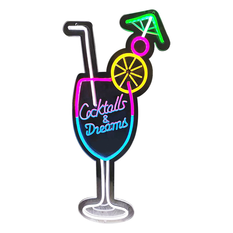 Naujas tarpvalstybinis kūrybingas kokteilių alaus statinės raudonojo vyno šviestuvas „Amazon“ stiliaus dekoratyvinis LED neoninis šviestuvas