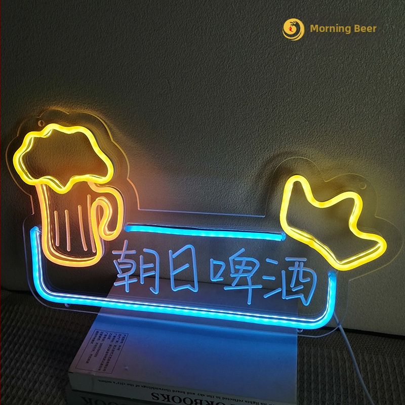 Naujas tarpvalstybinis kūrybingas kokteilių alaus statinės raudonojo vyno šviestuvas „Amazon“ stiliaus dekoratyvinis LED neoninis šviestuvas