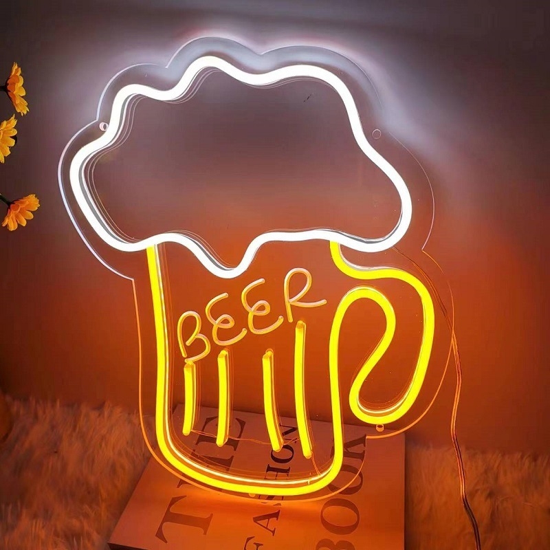 Naujas tarpvalstybinis kūrybingas kokteilių alaus statinės raudonojo vyno šviestuvas „Amazon“ stiliaus dekoratyvinis LED neoninis šviestuvas