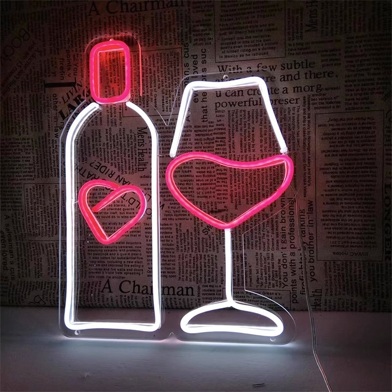 Naujas tarpvalstybinis kūrybingas kokteilių alaus statinės raudonojo vyno šviestuvas „Amazon“ stiliaus dekoratyvinis LED neoninis šviestuvas