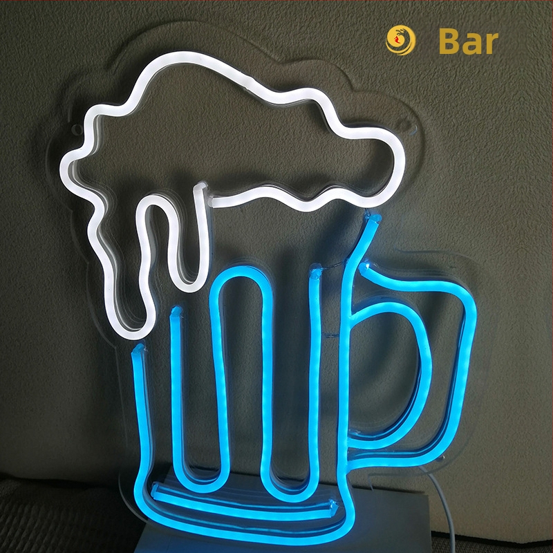 Naujas tarpvalstybinis kūrybingas kokteilių alaus statinės raudonojo vyno šviestuvas „Amazon“ stiliaus dekoratyvinis LED neoninis šviestuvas