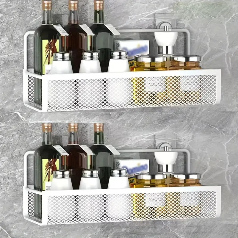 Vonios kambario daiktų laikymo lentyna, prie sienos tvirtinama be gręžimo organizatorius vonios kambariui ir dušo kambariui, kampinė lentyna tualeto laikymui