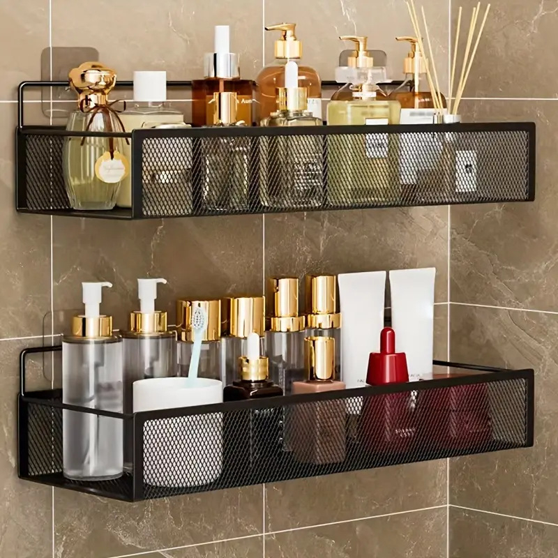 Vonios kambario daiktų laikymo lentyna, prie sienos tvirtinama be gręžimo organizatorius vonios kambariui ir dušo kambariui, kampinė lentyna tualeto laikymui