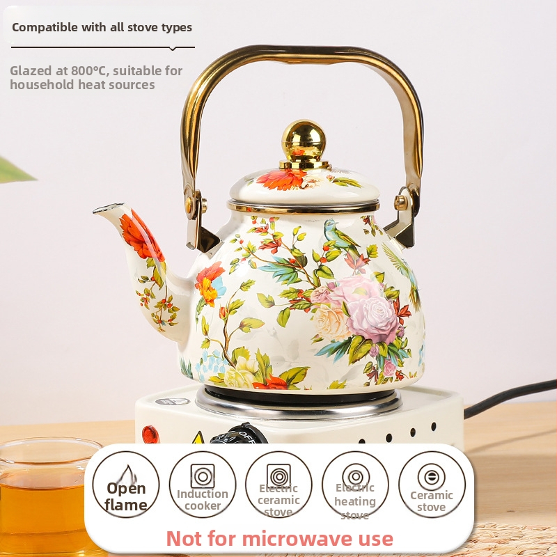 Kanvica pre domácnosť smaltovaná smaltovaná vonkajšia kanvica na varenie špeciálny kovový smaltovaný hrniec na varenie čaju