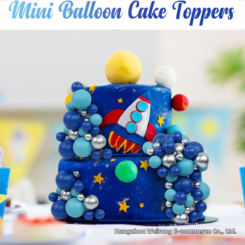 115 gabalu zila sudraba burbuļbumbiņu kūkas dekorācija kēksiņa augšdaļas ornaments astronauta tēma dzimšanas dienas kāzu ballīte