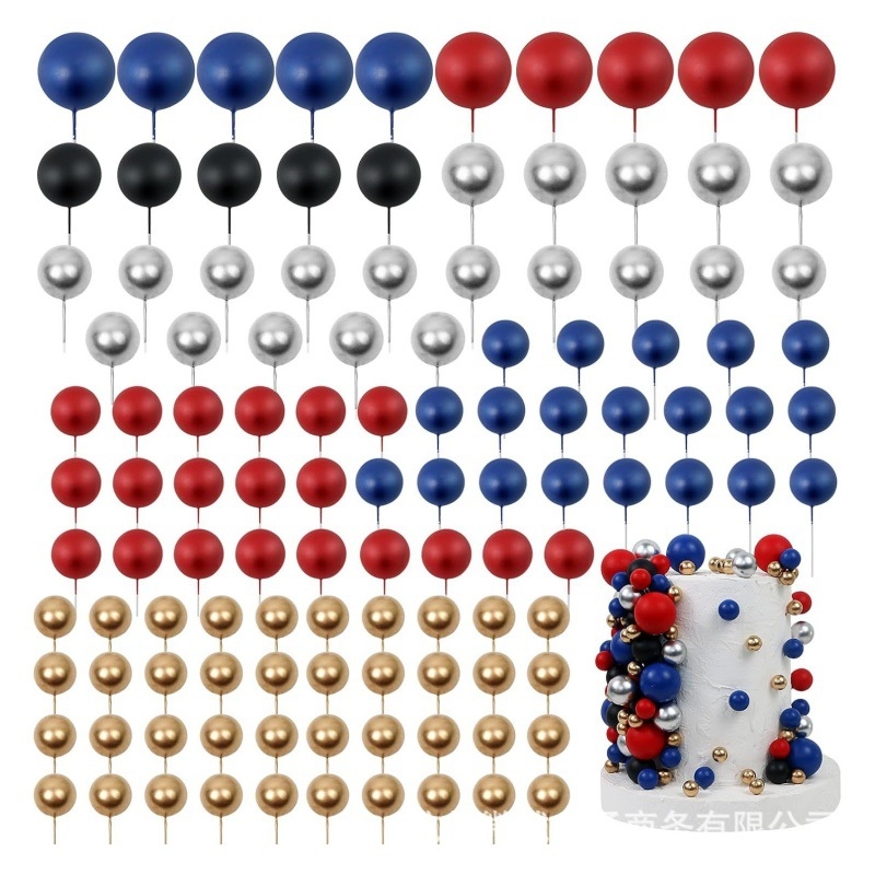 115 dalių mėlyno sidabro burbulinis rutulys torto dekoracija keksiuko viršaus ornamentas astronauto tema gimtadienio vestuvių vakarėlis