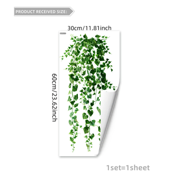 DJ7074-YC Värskete taimede ja lehtedega rippkorv, aknakleebis, elektrostaatiline kleebis, kodukaunistus, kahepoolne visuaalne klaasist kleebis