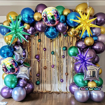 Piiriülene uus 18-tolline metallikõhupalli keti kombinatsioon, alumiiniumfooliumist plahvatustähega õhupalli sünnipäevapeo kaunistuseks