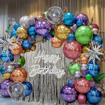 Piiriülene uus 18-tolline metallikõhupalli keti kombinatsioon, alumiiniumfooliumist plahvatustähega õhupalli sünnipäevapeo kaunistuseks