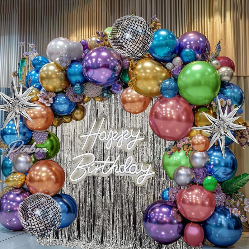 Piiriülene uus 18-tolline metallikõhupalli keti kombinatsioon, alumiiniumfooliumist plahvatustähega õhupalli sünnipäevapeo kaunistuseks