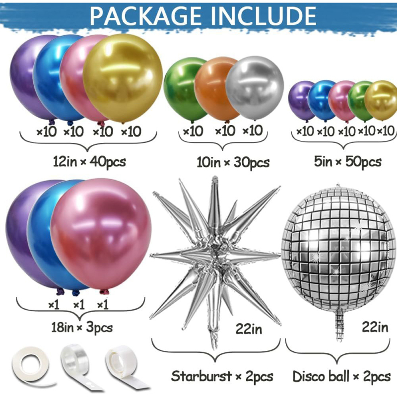 Piiriülene uus 18-tolline metallikõhupalli keti kombinatsioon, alumiiniumfooliumist plahvatustähega õhupalli sünnipäevapeo kaunistuseks