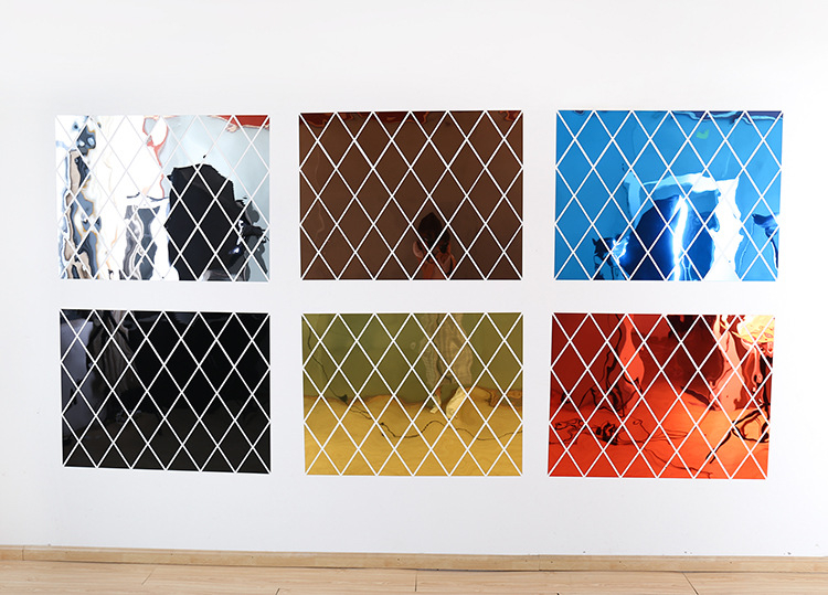 Határokon átnyúló forró gyémánt illesztésű háttér fal öntapadós tükör falmatricák akril tükör dekoratív matricák gyári közvetlen szállítás