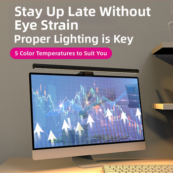 2024 Νέα καθιστική υπενθύμιση οθόνης από κράμα αλουμινίου, κρεμαστή λάμπα οθόνης, κρεμαστή λάμπα υπολογιστή, φωτιστικό γραφείου για προστασία ματιών