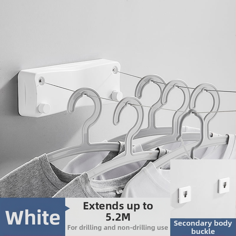 Modernus paprastas stilius nematomas drabužių stovas bendrabutyje be skylių montavimas ABS medžiagos ištraukiama drabužių linija