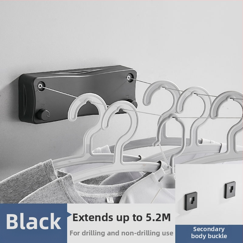 Modernus paprastas stilius nematomas drabužių stovas bendrabutyje be skylių montavimas ABS medžiagos ištraukiama drabužių linija