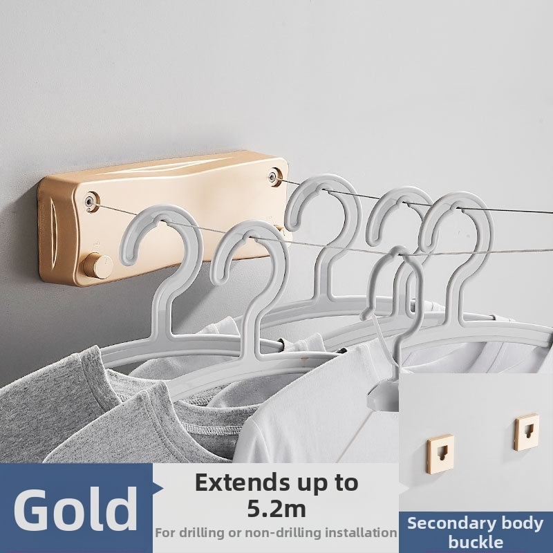 Modernus paprastas stilius nematomas drabužių stovas bendrabutyje be skylių montavimas ABS medžiagos ištraukiama drabužių linija