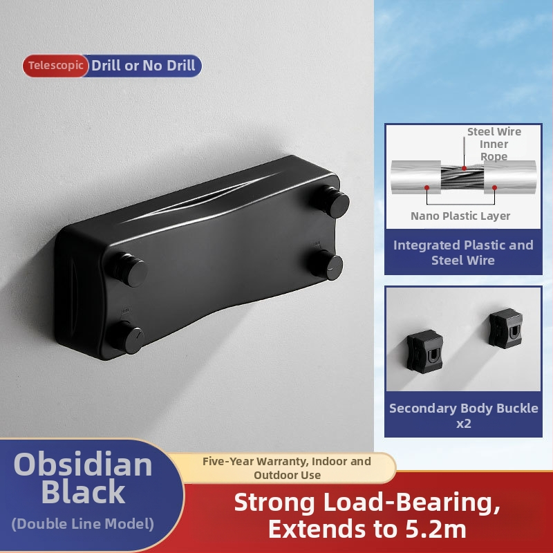 Modernus paprastas stilius nematomas drabužių stovas bendrabutyje be skylių montavimas ABS medžiagos ištraukiama drabužių linija