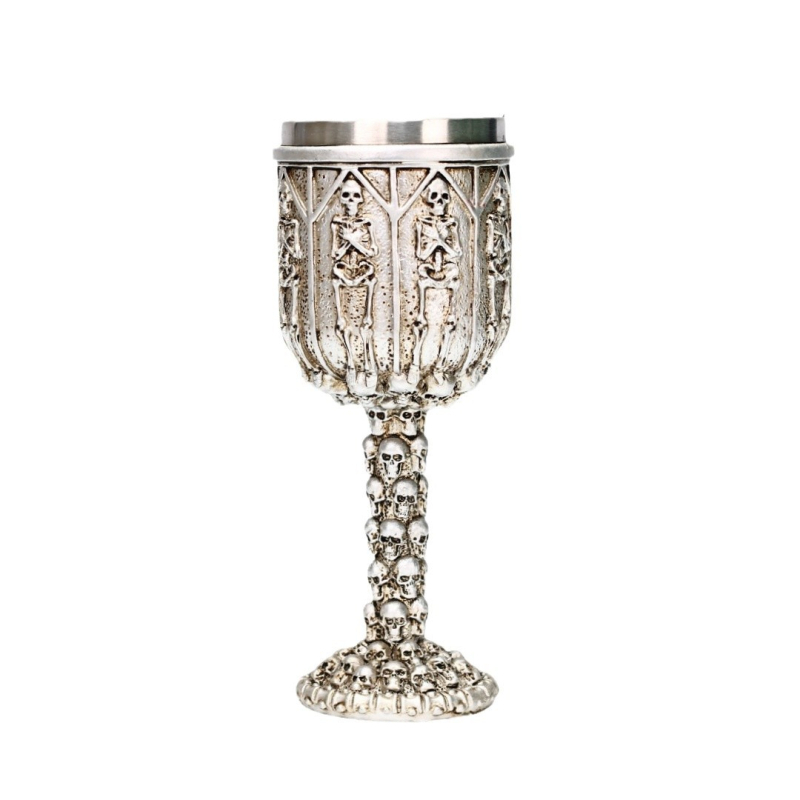 Piiriülene uus tehase otsene Halloweeni antiikse isiksusega kolju klaasist kummituspeaga roostevabast terasest viskipokaal