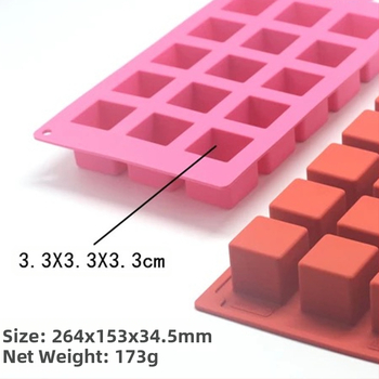 Francia 15 egyenletes tűzön sült pillecukor fagylalt szilikon forma Rubik-kocka mousse torta desszert puding kocka forma