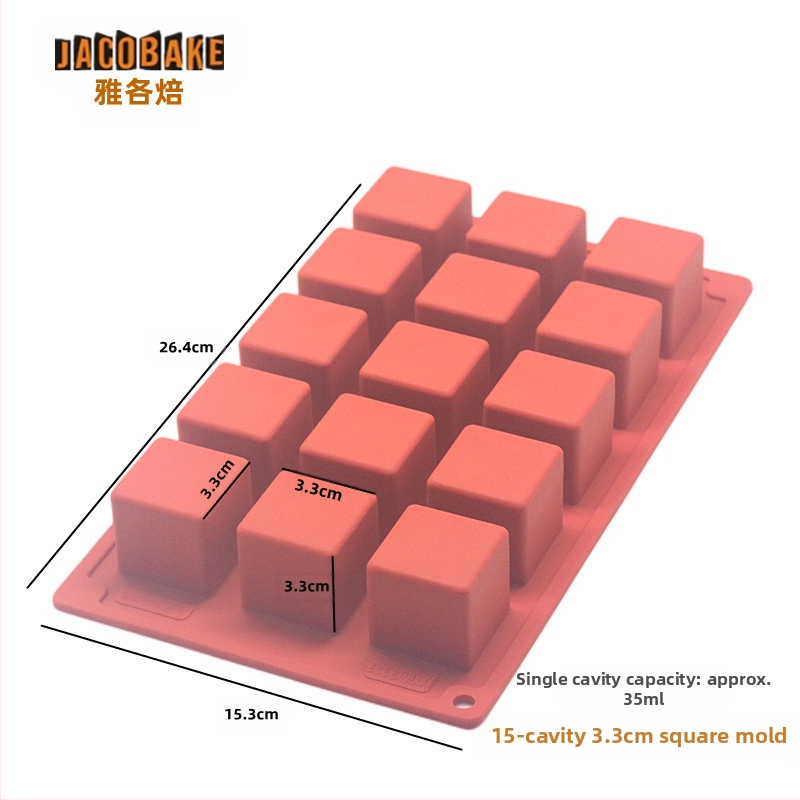 Francia 15 egyenletes tűzön sült pillecukor fagylalt szilikon forma Rubik-kocka mousse torta desszert puding kocka forma