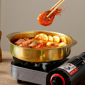 Χιονονιφάδα σούπας από ανοξείδωτο ατσάλι με θαλασσινά, κορεάτικη σούπα σε στιλ εξαιρετικά χοντρό τηγάνι, αντικολλητική κατσαρόλα με μοτίβο σφυριού