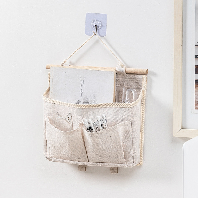 Стенна чанта за съхранение, платнена чанта за общежитие, джоб за съхранение в нощно шкафче, чанта за съхранение в спалня, джоб за легло за студенти