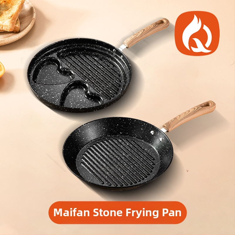 Maifan kivist poorne praepann muna praepann multifunktsionaalne lameda põhjaga mittenakkuva panniga pliit universaalne hommikusöögi muna praepann hulgimüük