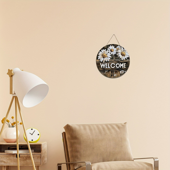 Трансгранична тема нова декорация за дома пролетна маргаритка добре дошла дървено лого креативна картичка за декорация