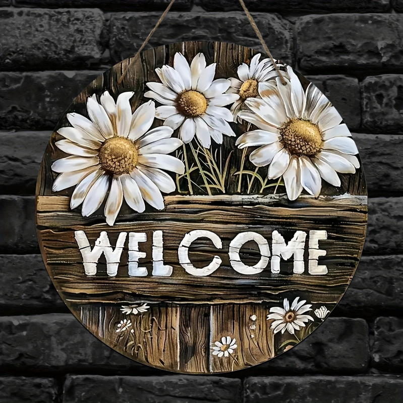 Határokon átnyúló temu új otthoni dekoráció tavaszi százszorszép üdvözlő fa logó kreatív dekorációs kártya